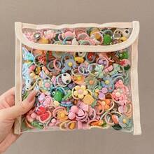 2/10pcs Random Cartoon Cute Hair Scrunchies, Sweet Style Daily Wear Hairbands - Multicolor - View 3