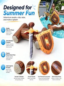 Pool Battle Float Toy Inflatable Battle Shield, Lightweight Durable Compact Design, Suitable For Home, Dorm, Beach, Lake, Pool Party, Outdoor Use, Fun Summer Water Games - Multiple Styles - View 6