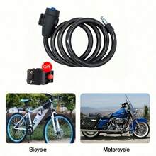 1pc Stainless Steel Bicycle/Motorcycle Lock With 2 Keys - Multicolor - View 1
