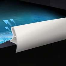 Shower Threshold Water Barrier, Foldable Self-Adhesive Shower Water Dam, Shower Door Bottom Seal Strip, Bathroom Kitchen Bathtub Splash Guard - View 9