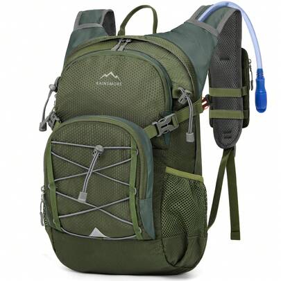 Trinkrucksack mit Trinkblase 2L Leichter Isolierter 18L Wanderrucksack mit Regenschutz für Herren Damen Fahrradrucksack Laufrucksack Hydration Rucksack zum Laufen Radfahren Biken Klettern