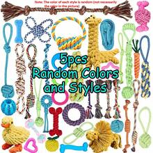 5pcs/10pcs/15pcs Random Style Pet Toy Set, Dog Rope Knot Chew Toys, Interactive Dog & Cat Teeth Cleaning Chew Toys, Durable Teething & Boredom Relief Toys, Suitable For Indoor Dogs & Cats - Multicolor - View 9