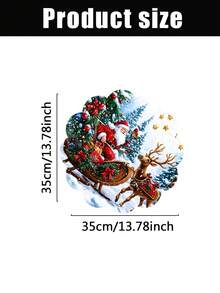 2/4/600入聖誕派對花形餐墊，聖誕老人、馴鹿、雪橇、蝴蝶結與雪景設計，13.78英吋亞麻材質，桌面裝飾，防滑耐熱可機洗 - 彩色 - 查看 8
