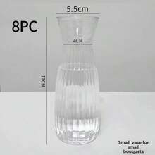 1/2/5/8/10 Peças Vasos Transparentes Listrados de Plástico, Artesanato de Arranjo Floral, Adequado para Várias Decorações de Buquê, Decoração de Feriados e Casa, Ideal para Decoração de Mesa, Casamento, Casa, Jantar de Natal - transparente - Visão 6