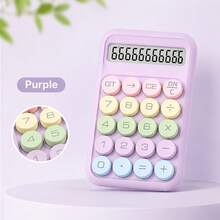 Kalkulator Meja Tombol Bulat Blok Warna yang Menenangkan, Skema Warna Macaron Berlapis dengan Umpan Balik Taktil yang Tajam, Layar LCD Lebar Menampilkan 10 Digit, Bodi Ramping dan Portabel, Untuk Belajar Siswa, Perhitungan Harian Kantor, Alat Tulis Meja yang Lucu, 1 Baterai AAA (Tidak Termasuk) - A - View 15
