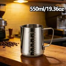 1pc Thickened Latte Art Pitcher With Spout And Scale, Milk Frothing Cup, Coffee Tool, Wax Melting Cup - Multicolor - View 4