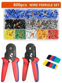 Set Alat Pengepres Multi-Fungsi Presisi Tanpa Ribet, Set Terminal Pengepres Tahan Lama dengan Tekanan yang Dapat Diatur, Set Tang Pengepres Kawat Presisi dengan Pegangan Anti Selip - Pengepresan Presisi, Pegangan Anti Selip, Hemat Waktu dan Tanpa Ribet, Tahan Lama, Tekanan yang Dapat Diatur, Cocok untuk Perbaikan Sirkuit Industri, Renovasi Listrik dan Air Rumah Tangga, (Set 1/160/400/800/1200 pcs) - Berbagai gaya - View 9