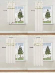 1PC French Country Floral Bellflower Embroidered Sheer Curtain - Semi-Transparent Polyester Sun-Shading Filter, Rod Pocket Design, Suitable For Kitchen, Dining Room And Living Room Decor|Room Decor - White - View 8