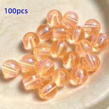 100顆 10mm 壓克力多色美人魚珠－幻彩圓形散珠，適用於DIY手鍊、項鍊與鑰匙圈珠寶製作，激發手工設計靈感 - 彩色 - 查看 15