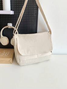 Simple College Student Class Mailman Bag Commuting Shoulder Bag Casual Versatile Crossbody Bag - Multicolor - View 4