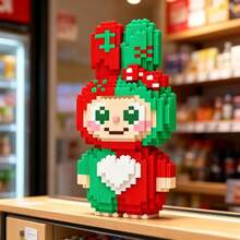 1400pcs Colorful Christmas Rabbit Building Blocks Set. Party Games Office Living Room Decor, DIY Handmade Creative Stress Relief Toy, Halloween, Birthday, Valentine's Day, Christmas Gifts, Holiday Display, Fun Construction Puzzle, Cartoon Design, Sturdy Assembly, Precise Fit. Gift For Friends And Family. - Multicolor - View 10