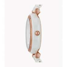 Fossil Women White Ceramic Rose Gold Crystal Watch Roman Dial Waterproof Quartz Elegant Daily Gift Wristwatch - one-size - View 3