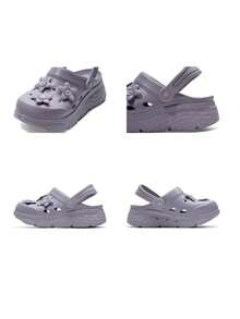 Skechers Women's Sports Sandals/Slides MAX CUSHIONING FOAMIES Lightweight Thick Sole Breathable Floral Perforated Sandals 111675-LAV - Lavender - View 6
