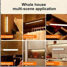1pc Upgraded 3-Color USB Rechargeable Motion Sensor Night Light, Warm White/Cool White/3-Color, Suitable For Bedroom, Kitchen, Closet, Stairs, Hallway And Cabinet - Cabinet Light - View 10