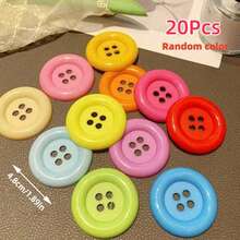 4/8/10/12/16/20Pcs Colorful Large Decorative Buttons, Creative Handmade DIY Materials, Candy Color INS Style Clothing Accessories, Versatile Buttons Brooches Hair Accessories, Plastic Material, Suitable For Clothing Decoration, Jute Ribbon Rope And Wedding Crafts, Used For Gifts And Party Decoration, Random Color - Multicolor - View 27