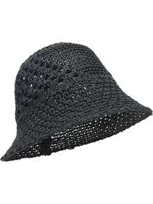 1 pieza Sombrero de cubo de mujer minimalista ligero de unicolor versátil con diseño calado para protección solar al aire libre, sombrero de moda elegante de verano de alta demanda que estiliza el rostro, cómodo y casual, adecuado para salidas, reuniones, compras, viajes, vacaciones y otras ocasiones - Multicolor - Ver 12