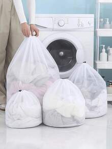 1 Set Drawstring Thickened Laundry Bag, Mesh Bra Laundry Bag, Suitable For Plus Size Underwear, Spring, Minimalist Style And Summer Tops - A - View 5
