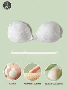 1pc Women's Lace Invisible Bra With Transparent Straps, Suitable For Wedding Dress And Evening Gown - Multicolor - View 11
