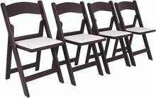 BTEXPERT Resin Folding Chair Vinyl Padded Seat Indoor Outdoor Lightweight Set For Home Event Party Picnic Kitchen Dining Church School Weddings 4 Brown - ColorB - View 1