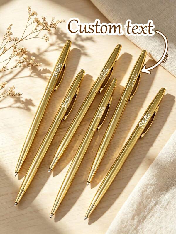 20pcs Customized High-End Color Ballpoint Pens, Retractable Metal Pens With Personalized Logo And Text Printing, Smooth Writing Tip, Suitable For Office And School Supplies, Business Promotional Gifts, Party Favors