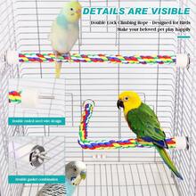 Bird Cotton Rope Perch Stand, Parrot Climbing Chew Toy, Training Standing Perch For Pet Birds, Enrichment Entertainment Cage Accessory, 4 Sizes To Choose - Multicolor - View 8