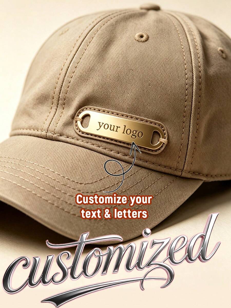 客製化不鏽鋼 Logo 標籤,適用於帽子、包包、客製化服飾配件,尺寸 1.57*0.39 英吋,雕刻品牌標籤,可用於縫製,適用於個性化 DIY 獨家 Logo,設計師服飾標籤,大宗標籤 - 多色 - 查看 1