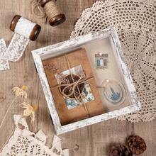 8x8 Shadow Box Frame With Soft Linen Back - Easy Opening Memory Display Case Of Flower, Pictures, Art And More, Rustic White - ColorC - View 7