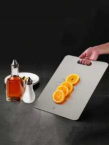 1pc Silver Stainless Steel Chopping Board,Medium/Large Double-Sided Cutting Board ,Convenient Kitchen Retain The Original Flavor,Suitable For Home Kitchens,Camping And Easy To Carry ,Ideal For Cutting Poultry, Fish, And Fruits And Vegetables. - 1PC - View 5
