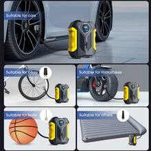 Kompresor Udara Portabel Carsun untuk Mengisi Ban - Dengan Desain Garis Serat Karbon, Pompa Udara untuk Ban Mobil, Lampu LED, 12V-DC, Cocok untuk Sepeda, Sepeda Motor, dll. - Tampilan digital berkabel - View 3