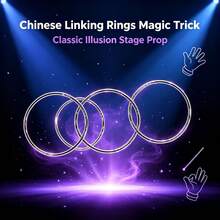 Chinese Interlocking Rings Magic Prop, Classic Metal Interlocking Rings Stage Magic Prop, Suitable For Magicians, Parties, Talent Shows, Beginner Magic Illusion Toy - Multicolor - View 3