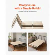 Twin Size Bunkie Board, 0.4 In Foldable Bed Board Slats With Connection, Wooden Mattress Support Twin Size Bed, Support Under Mattress Boards, Ready To Use, 8 Piece, Burlywood - Multicolor - View 4