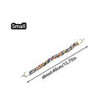 Bird Cotton Rope Perch Stand, Parrot Climbing Chew Toy, Training Standing Perch For Pet Birds, Enrichment Entertainment Cage Accessory, 4 Sizes To Choose - Multicolor - View 12
