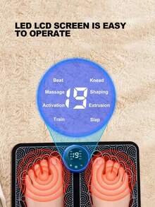 AXH. EMS Foot Massager, Foot Therapy Device, Automatic Foot Meridian Massage Mat With Pulse - Black - View 9