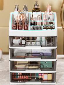 New Makeup Organizer Box, Convenient Makeup Drawer Set, Sturdy Cosmetic Storage Rack, Suitable For Vanity, Bathroom Sink And Student Dorm Desk, Organize Beauty Products,Bedroom Room Decor,Back To School - Multicolor - View 8