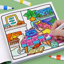 1pc, Painting Book Doodle Coloring Book, Animal Drawing Book Colored Pencil Drawing, Fun Coloring Book, Healing Scene Theme Coloring Book, Clear Thick Outline With Thick Non-Bleed Paper, Freely Match Colors To Enhance Artistic Aesthetic, Back To School Art Supplies Choice, Holiday Gift Idea, Home Leisure Painting Product - Multicolor - View 11