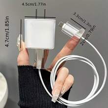 5件組 酒紅色皮革紋理新款 Apple 20W 充電器保護套與數據線保護套，防折彎線材包覆，適用 17/16/15/14 - 酒紅色 - 查看 3