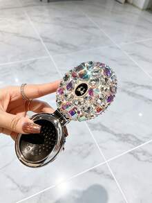 1pc Rhinestone Portable Folding Mirror Comb, Makeup Touch-Up & Hair Smoothing Comb, Girls Bag Comb, Folding Mirror Comb All-In-One, Travel & Vacation Essential, Wedding Birthday Party Holiday Gift, Room Indoor Decor - Multicolor - View 7