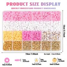 Complete Set Of Macaron Color Soft Clay 24-Grid Flat Beads Decoration DIY Necklace Bracelet Earring Hair Accessory Jewelry Making Casual Versatile Beaded DIY Material Kit - Multicolor - View 2