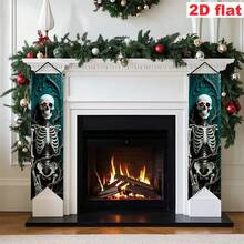 2pcs Halloween Porch Banner, Blood Hand Zombie Skeleton Witch Gothic Hanging Flag, Front Door Decor, Indoor Outdoor Yard Garage Farmhouse Horror Party Decor, Spooky Creepy Scary Gothic Holiday Supplies, Halloween Themed Decorative Hanging Banner - Halloween Couplets - View 8