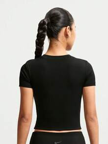 Nike Women's AS W NK1 DF SS PAD BRA TOP Short Sleeve Knit Collarless T-Shirt TIV4971-010 - Black - View 2