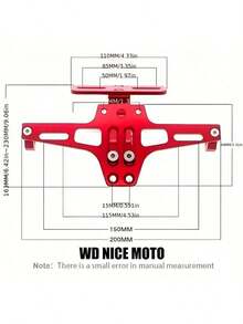 WD NICE MOTO Motorcycle License Plate Holder Mudguard CNC Aluminum Alloy Universal Motorcycle Rear Mudguard Mudguard Eliminator Kit Motorcycle License Plate Holder Motorcycle Accessories - A - View 2
