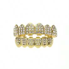 HIPHOP Style Gold Grillz Full Mouth 6 Teeth Dental Caps - Multicolor - View 4