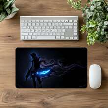 <Solo Leveling>Large Extended Gaming Desk Mat, Shadow Monarch Sung Jinwoo Anime Mouse Pad, Washable Computer Desk Accessory, Arise Manga Peripheral Gaming Scene Decor - Black - View 7
