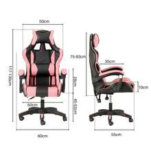 Baroni Home Gaming-Stuhl, Ergonomischer Bürostuhl mit Verstellbarer Rückenlehne, Kopfstütze und Lendenwirbelstütze - Pink - Übersicht 2