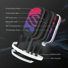 Limited Edition  Carbon Fiber T700 Paddle Tennis Paddle - Epp Foam Core, 16mm Thick, High Elasticity, Excellent Control, Durable, Competitive Player Choice - Light Grey - View 8