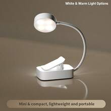 VOLACI 1pc 4LED Clip-On Book Light, Black/White Optional, Eye-Protection Reading Lamp, 3-Level Color Temperature + Brightness Adjustment, Portable Mini Clip Light (Battery Not Included) - multicolor - View 2