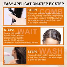 SUMIFANG Brazilian Keratin Straightening Cream, Hyaluronic Acid + Keratin Dual Repair For Dry And Frizzy Hair, Smooth And Shiny, Combines Straightening And Repair Functions, Tangle-Free Daily Styling, 268ml - Straightening Comb - View 9