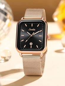 SUNKTA LIGE Women's Fashion Luxury Quartz Watch, Waterproof, Daily Wear, Date Display, Luminous Dial, Casual Watch - Rose Gold - View 9