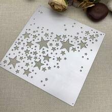 Metal Star Background Cutting Die, Five-Pointed Star Background Cutting Template, Embossing Die Template, Suitable For DIY Scrapbooking, Photo Album Decoration, Paper, Card Making And Other Scenarios. - Silver - View 6