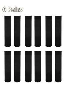 1/3/6 Pack Women Black Slim Fit Sheer Knee High Socks Dark Academia Sweet Edgy For School Party Street Wear - Black - View 8